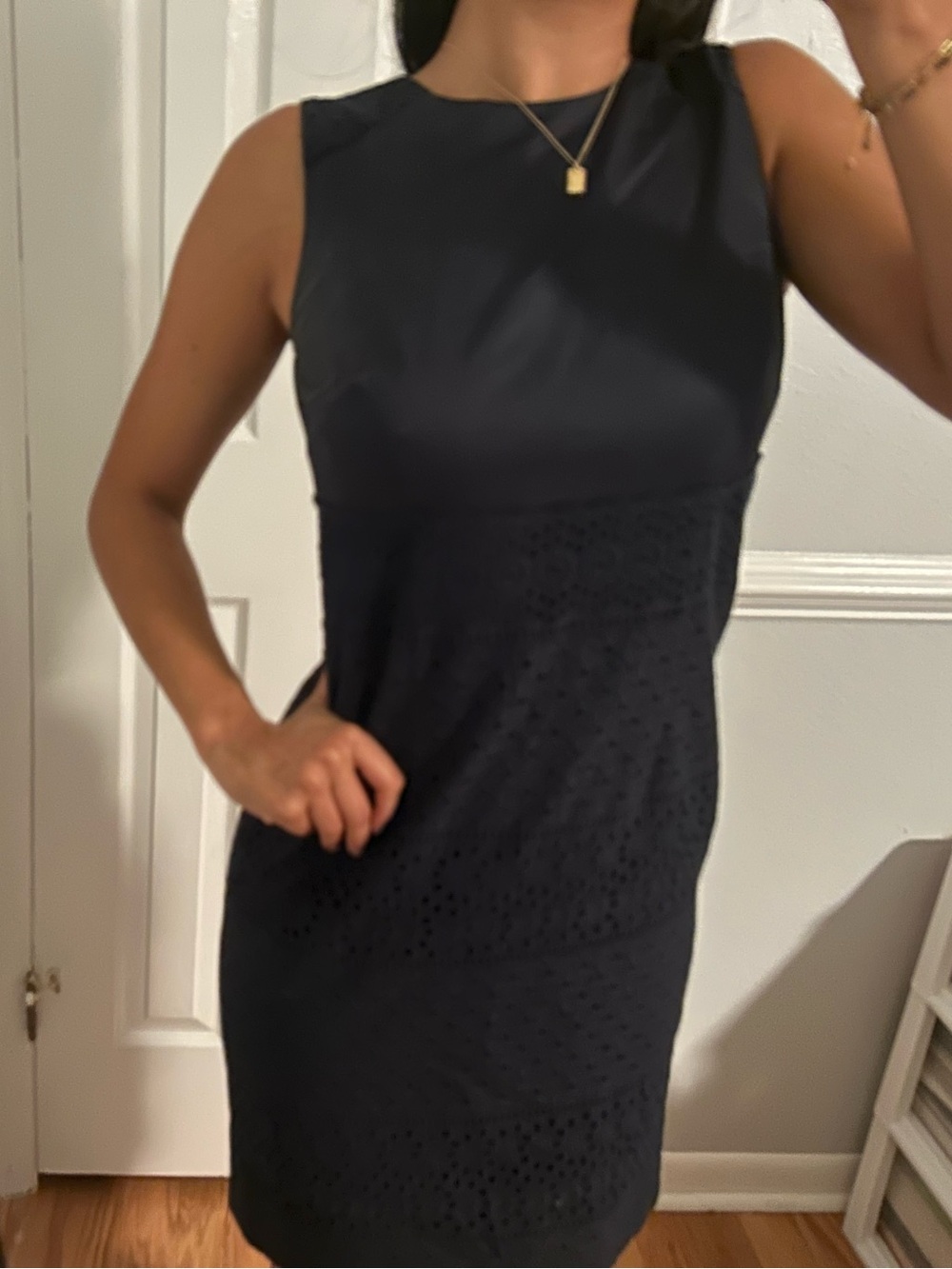 Dark navy patterned banana republic midi dress